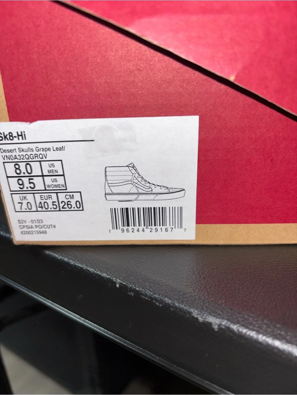 Vans Sk8-Hi sz 8.0 Men’s 9.5 Woman